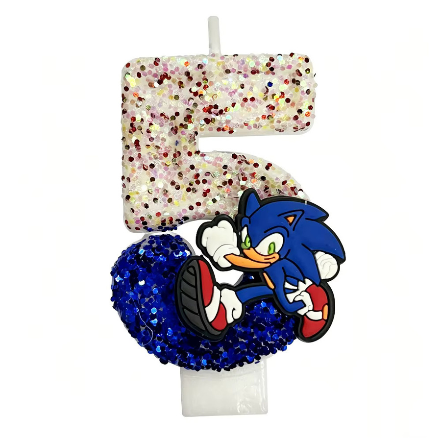 Sega Sonic Kerzen mit Zahlen 0 bis 9, Tortendekoration, Spielzeug - Bild 2