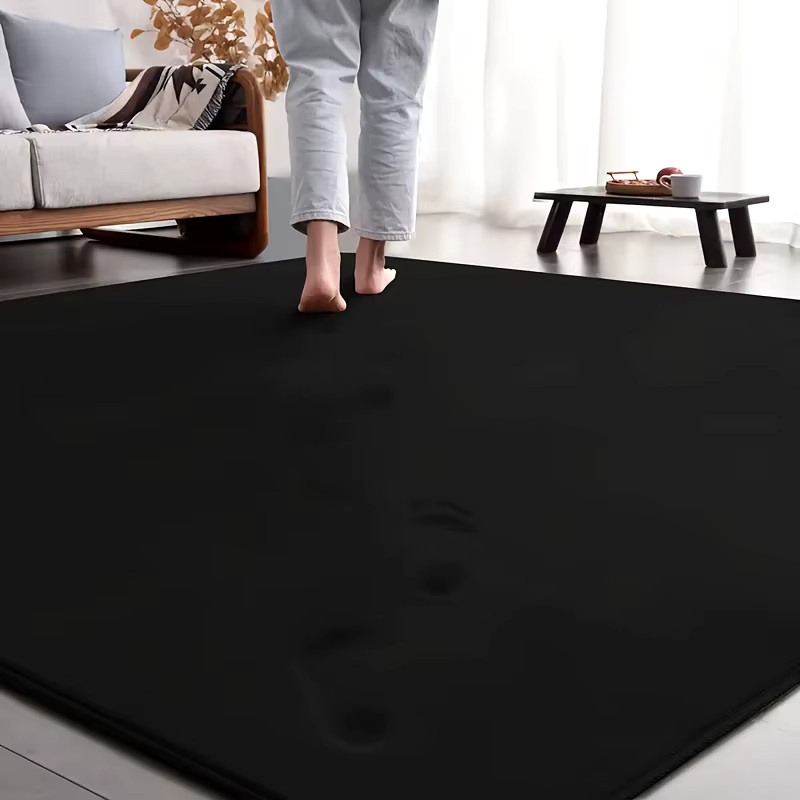 VIKAMA Korallenvlies Teppich in Schwarz für Wohnzimmer und Schlafzimmer, Rechteckig, B/T: 120 x 80 cm - Bild 2