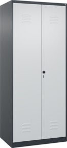 C+P Putzmittel-Spind Classic PLUS mit 2 Abteilen und Sicherheits-Drehriegel, Anthrazit/Weiß, H x B x T: 185 x 80 x 50 cm - Bild 1