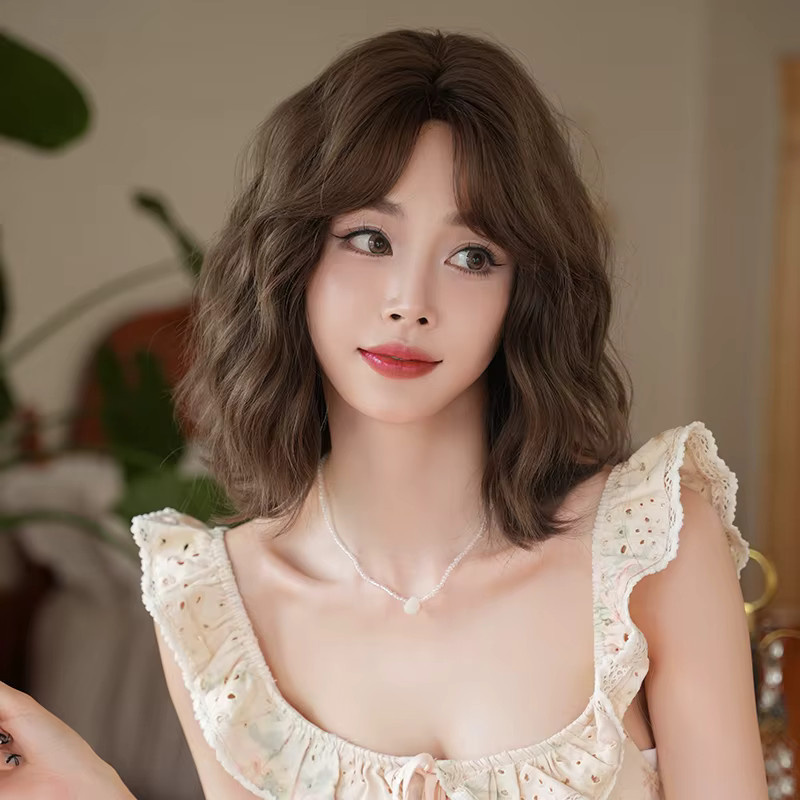 7JHH WIGS Wasserwellen-Perücke, Kurze Perücke, Kühles Braun, Damen - Bild 2