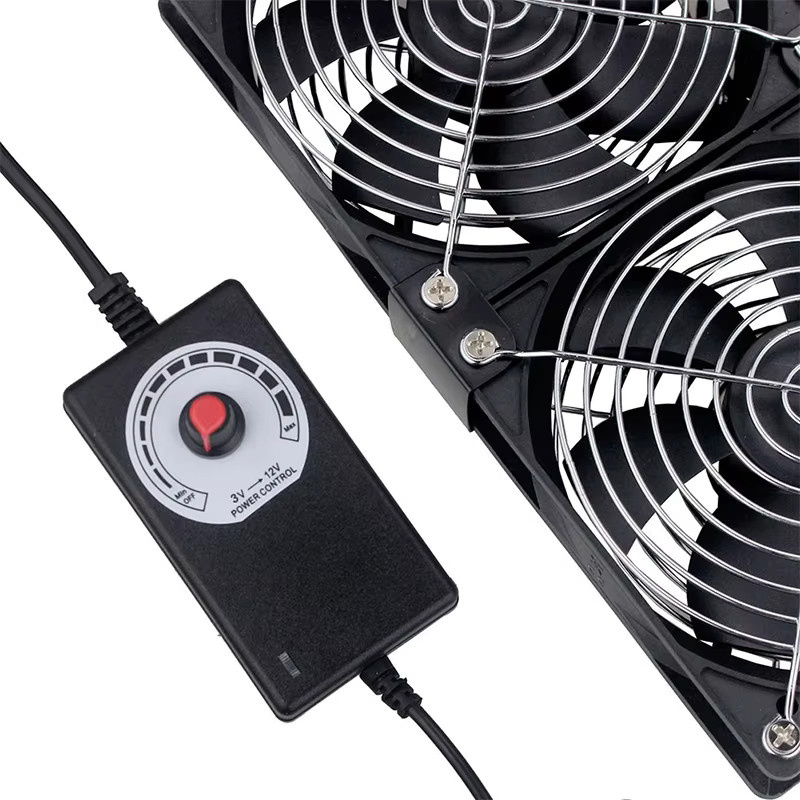 NOCCLILI Abluft- und Kühlventilator mit Controller, Schwarz, 12 cm, 3000 U/min, 3 V bis 12 V für PC Chassis, Workstation, Server und Radiator - Bild 3