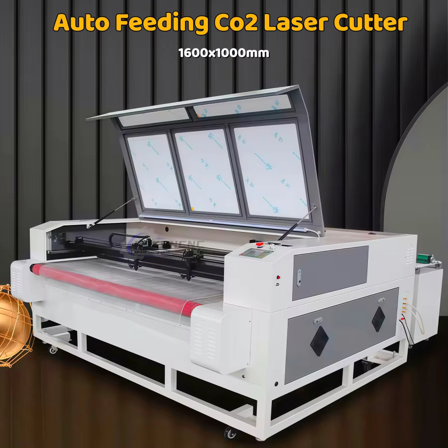 Rakoncnc China Laserschneidmaschine mit CCD-Kamera und automatischem Zuführsystem, Reci W6 150 W, B/T: 160 x 100 cm, Farbe: Weiß - Bild 3