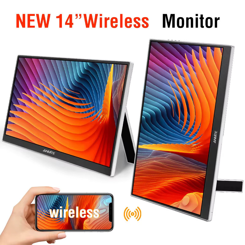Anmite Kabelloser Projektionsmonitor in Schwarz mit automatischer Drehung und WLAN für Laptop, Mac und Telefon, 11,6 Zoll - Bild 2