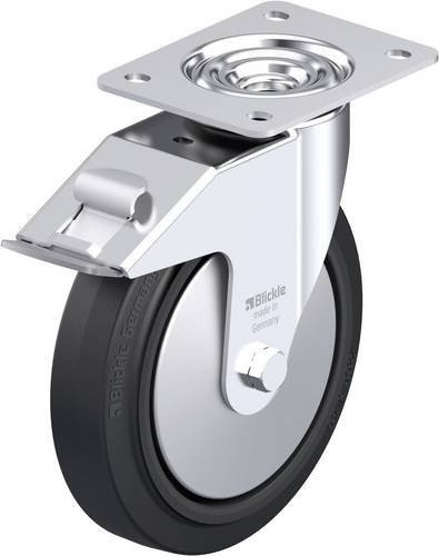 Blickle Stahlblech-Lenkrolle LE-POEV 200KAD-FI-FA in Silber, Rad-Durchmesser: 200 mm, Tragfähigkeit: 300 kg - Bild 1