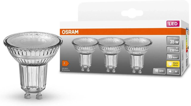 Osram LED-Reflektorlampe STAR PAR16 GU10 2,6 W Warmweiß klar 3er Set - Bild 1
