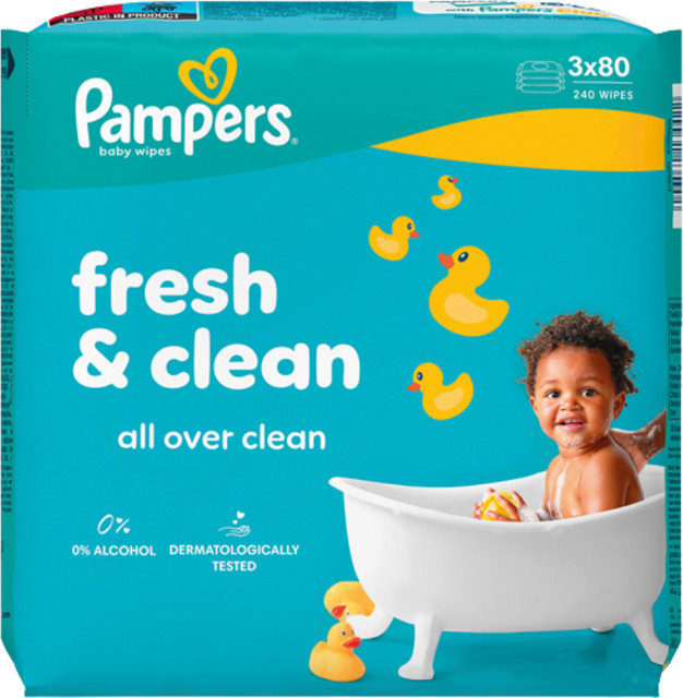 Pampers Fresh & Clean Feuchttücher, Nachfüllpackung, 240 Stück - Bild 1