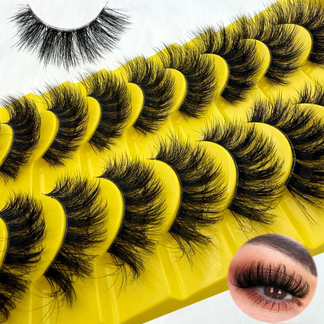 JIEFUXIN Künstliche Wimpern, Black, 10 Paar, Unisex - Bild 1