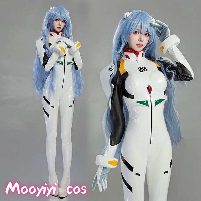 chumao Evangelion Ayanami Rei Cosplay-Kostüm, weißes Outfit, Plüsch / Textil - Bild 1