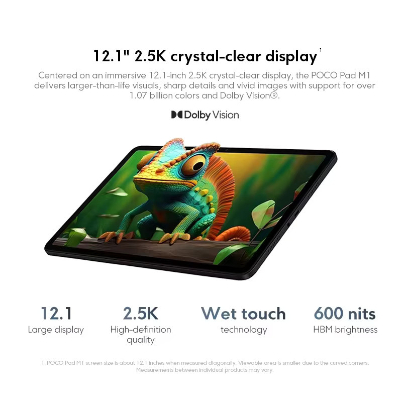 POCO Pad M1 Tablet-PC in Grau mit 256 GB Speicher, 8 GB RAM, 12,2 Zoll 2,5K Display und 12000mAh Akku - Bild 4