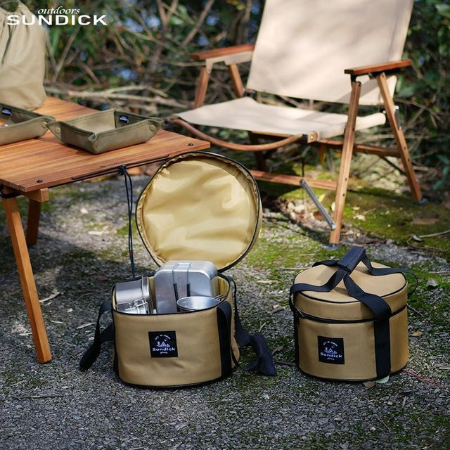 CAMPINGMOON Camping Kochset aus Edelstahl mit Topf und Aufbewahrungstasche, Grau - Bild 1