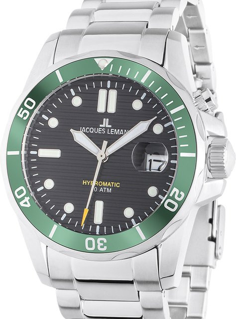 Jacques Lemans Herrenuhr, Quarz, Edelstahl, 41 mm, 20 ATM, Schwarz - Bild 1