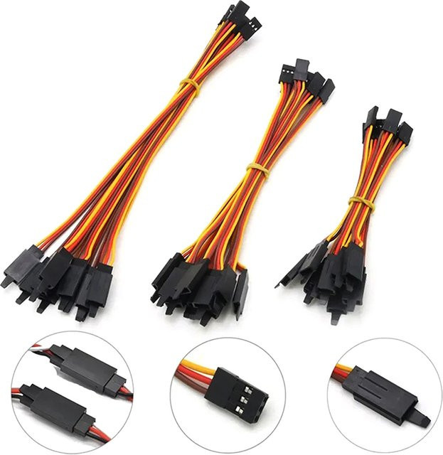 10er Set RC Servo Verlängerungskabel mit 60 Kernen, JR männlich zu weiblich, 10-100 cm, für Modellflugzeuge - Bild 1