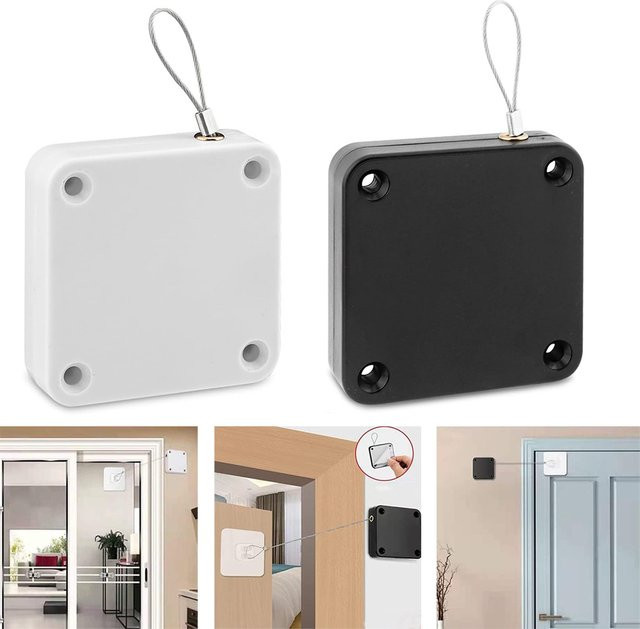 Automatischer Sensor-Türschließer in Weiß mit verstellbarer Oberfläche und stanzfreier Montage für Heimwerker - Bild 1