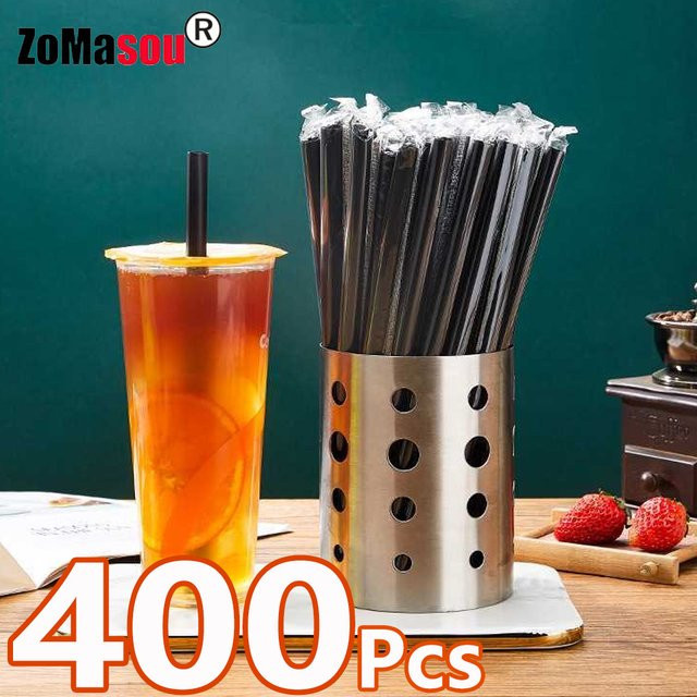 ZOMASOU Trinkhalme für Milchshakes und Bubble Tea in Schwarz und Blau - Bild 1