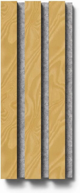 Denpanels Akustikpaneel Muster Esche Natur Geölt in Schwarz und Grau mit Filz im skandinavischen Stil B: 29,5 cm, H: 15 cm - Bild 1