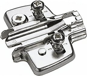 Hettich Möbel-Kreuzmontageplatte 9075082 aus Stahl, vernickelt in Silber - Bild 1