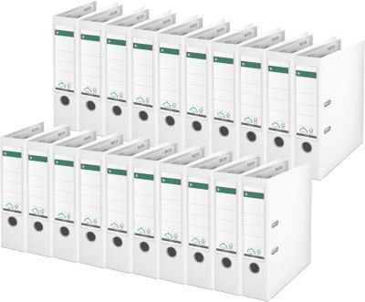 LEITZ Ordner 1010 DIN A4 mit 80 mm Rückenbreite in Weiß, 20 Stück - Bild 1