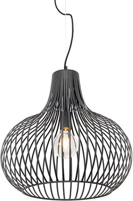QAZQA Sapphira Moderne Hängelampe aus Aluminium in Schwarz, dimmbar und höhenverstellbar, E27 - Bild 1