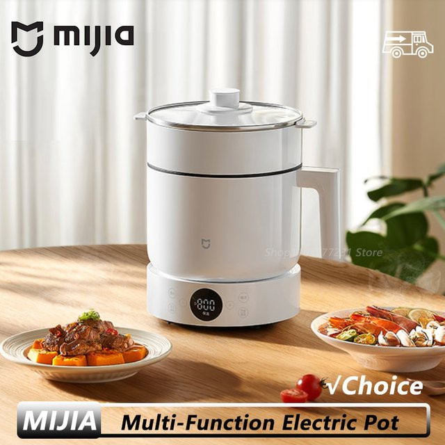 MIJIA Multifunktionskocher in Weiß mit 1,5 l Volumen, trennbarer elektrischer Dampfgarer und Hotpot mit 5-Stufen-Temperaturregelung und Timerfunktion - Bild 1