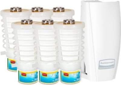 Rubbermaid TCell 1.0 Duftspender Weiß mit 6 Nachfüllflaschen Duftrichtung Blue Splash B 7,3 cm x T 7,4 cm x H 15,0 cm - Bild 1