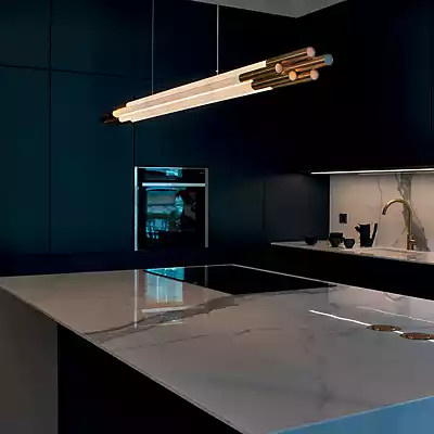 DCW Éditions Org Pendelleuchte LED in Gold/Messing, Länge: 160 cm - Bild 1