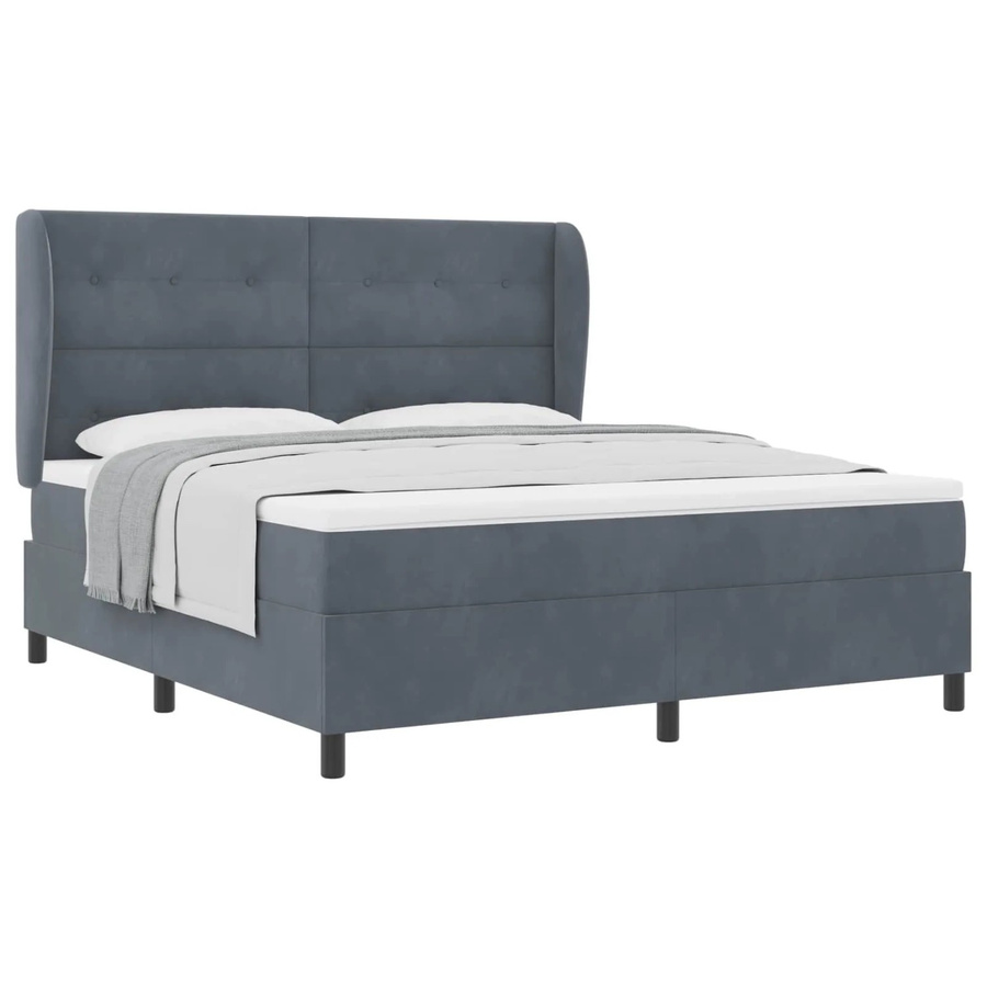 vidaXL Boxspringbett mit Matratze und Taschenfederkern in Grau, B/T/H: 180 x 200 x 28 cm - Bild 2
