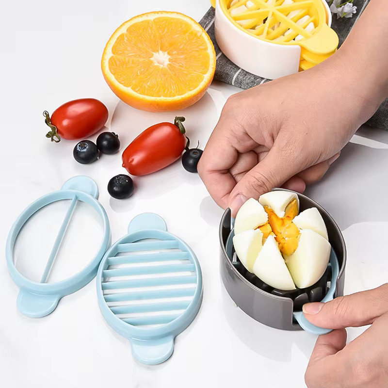 Venlohome 3-in-1 Eierschneider und Multifunktions-Schneideform für Tomaten und Kiwi in Blau - Bild 3