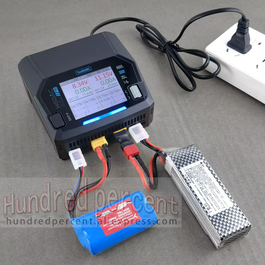 ToolkitRC M6DAC PRO V2 Intelligentes Zweikanal Ladegerät in Schwarz mit AC 200W und DC 800W für LiPo LiHV Batterien sowie USB-C PD 65W Unterstützung - Bild 3