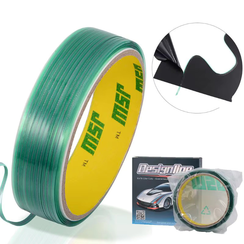 Knifeless Cutting Line Tape 50m grünes Schneideband für Folien und Sticker inklusive Squeegee Wrap Tool - Bild 2
