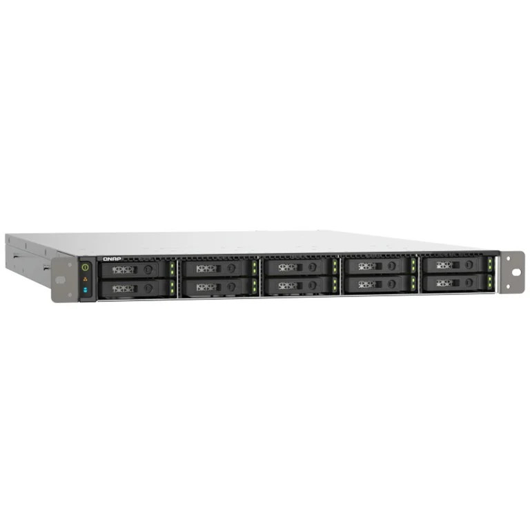 QNAP TS-h1090FU NAS-Server mit 64GB RAM, 10 Schächten, 25 Gigabit Ethernet und U.2 NVMe Support, 1U Rack-Einbaugerät in Schwarz/Grau - Bild 1