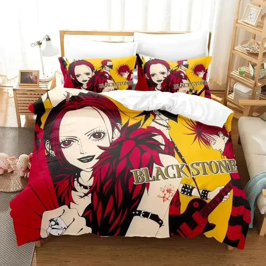 Anime NANA Bettwäsche Set mit Bettbezug und Kissenbezug in Gelb für Erwachsene und Kinder - Bild 1