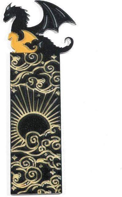 Anime Schwarzer Drache Lesezeichen aus Acryl in Schwarz für Buchliebhaber - Bild 1