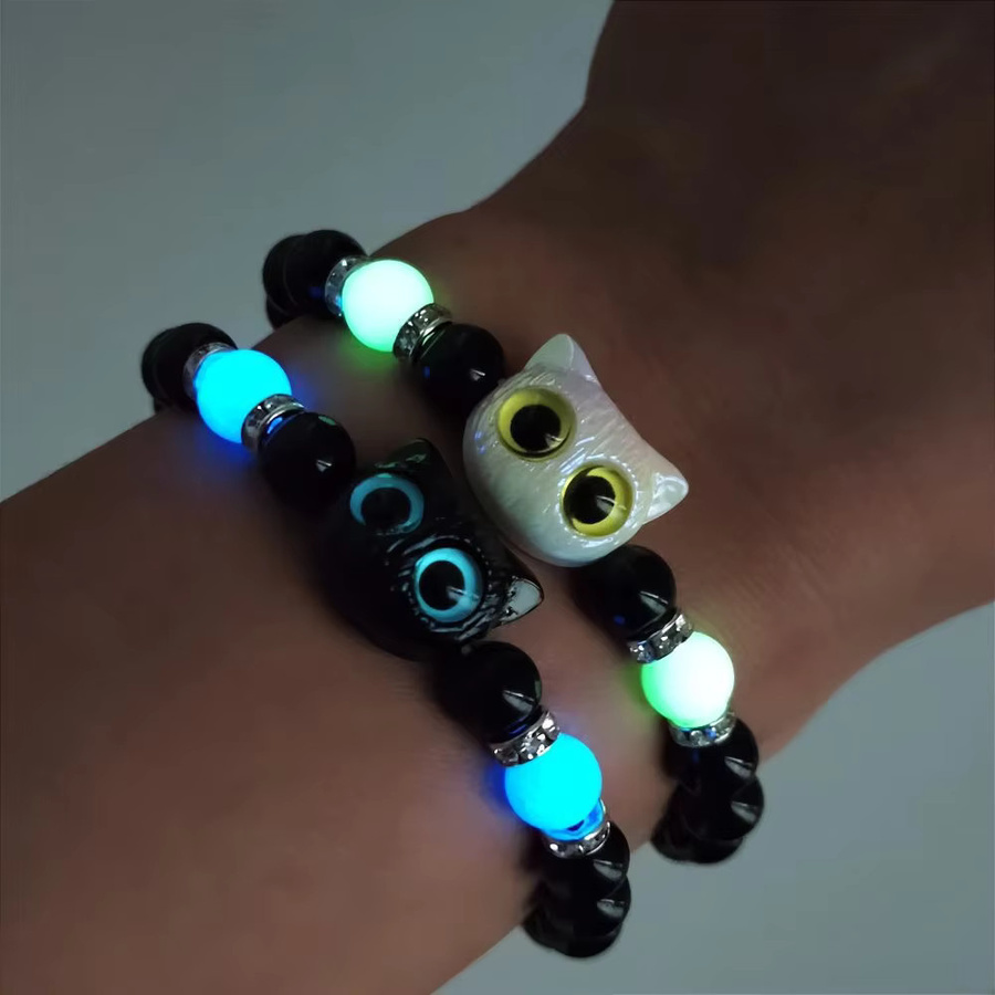 Rinhoo Armbänder und Halskette, Katze, schwarz, weiß, Unisex - Bild 1
