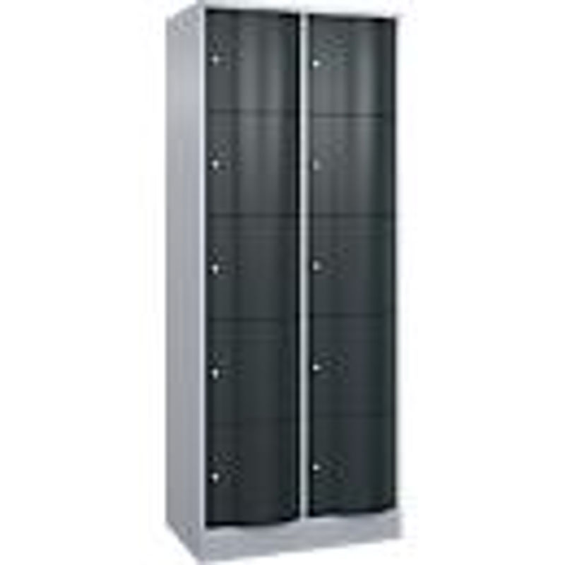 C+P Schließfachschrank Resisto mit 2 Abteilen und 10 Fächern, Weiß/Anthrazitgrau, B: 77,2 cm, T: 54,0 cm, H: 195,0 cm - Bild 2