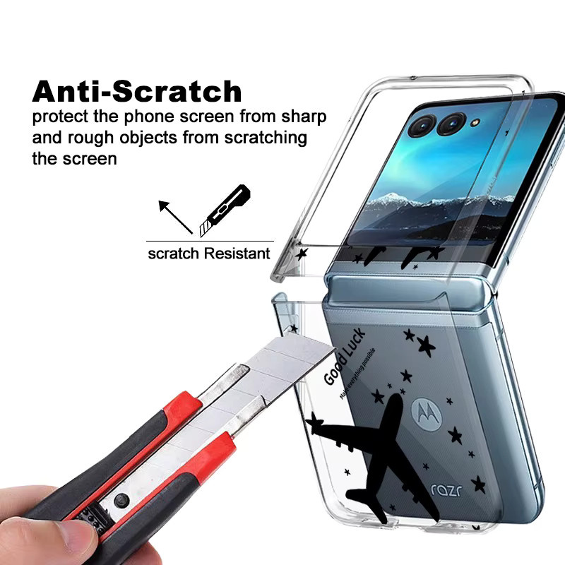 YISHANGOU Schutzhülle für Motorola Razr 60, 50 Ultra, 40 Ultra, 50 und 40, transparent, stoßfest und faltbar - Bild 3