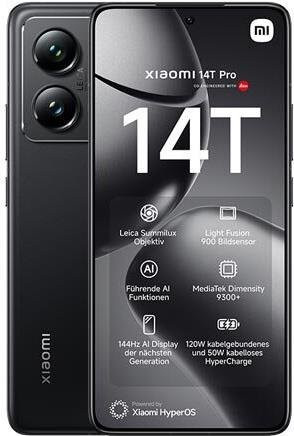 Xiaomi 14T Pro 5G Smartphone Dual-SIM mit 12GB RAM und 512GB Speicher in Titan Black - Bild 1