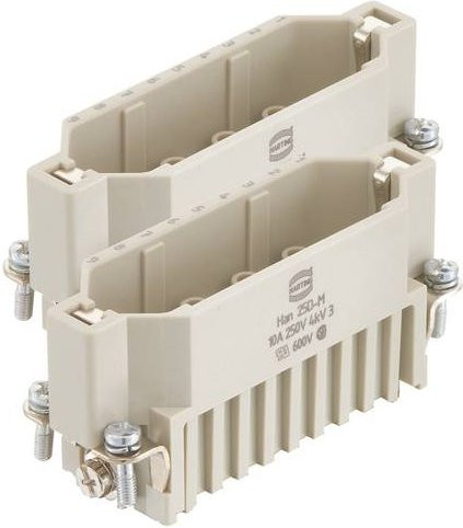 HARTING Stifteinsatz 09210253011 zum Crimpen in Grau und Beige aus Kunststoff - Bild 1