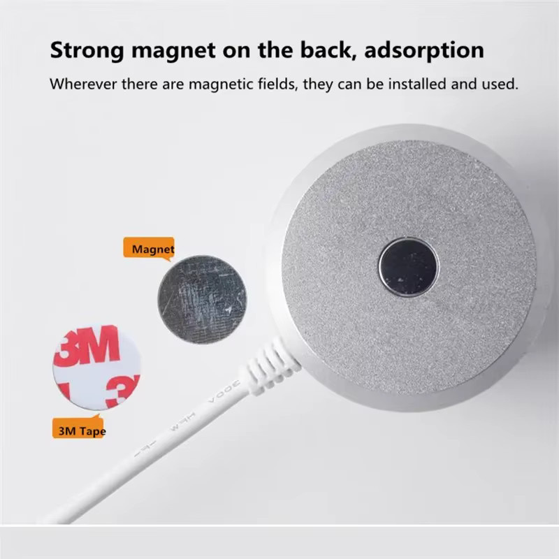 Mini USB LED Leseleuchte mit Magnet und Schalter, dimmbar, Weiß/Silber, 1,5m Kabel - Bild 2