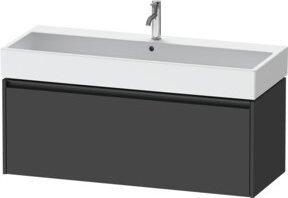 Duravit Waschtischunterschrank Ketho.2 in Graphit Matt, Wandhängend, 1 Auszug, Breite: 118,4 cm, Tiefe: 46 cm, Höhe: 44 cm - Bild 1