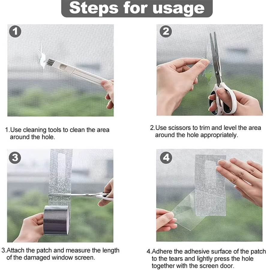 TFAAI Reparaturband aus Fiberglas für Tür- und Fenstergitter, Schwarz, Breite: 5 cm, Länge: 2 m - Bild 6
