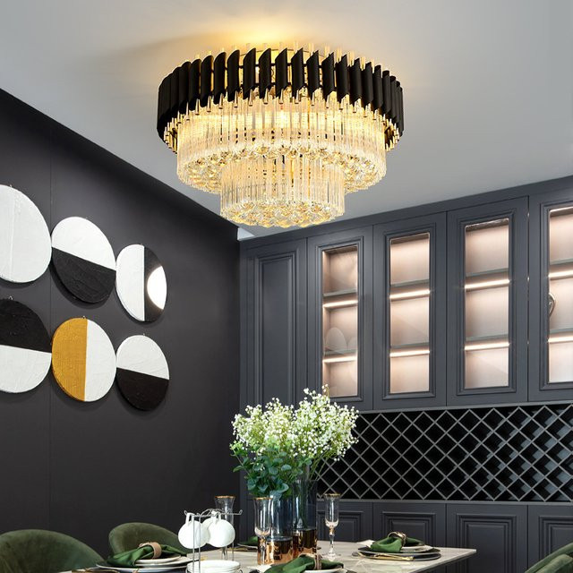 JIANKEXING Moderne LED Kristall Deckenleuchte Dimmbar in Warmweiß mit kreisförmigem Design - Bild 1