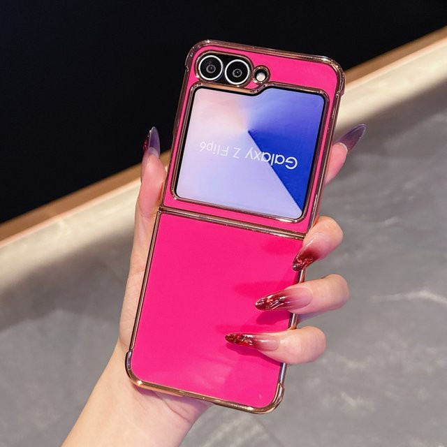 Samsung Silikon-Airbag-Handyhülle für Galaxy Z Flip 7, FE 6 und 5 in Weiß, glänzende stoßfeste Rüstungsabdeckung - Bild 1