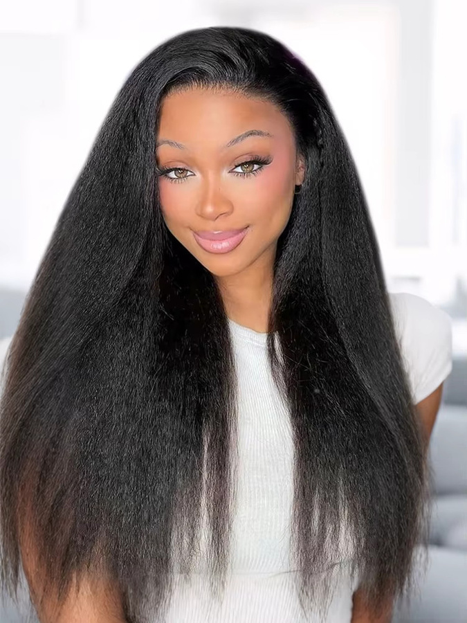 YAKIBEAUTY Clip-in-Haarverlängerungen, Synthetisch, Yaki, Gerade, 22 Zoll, 7 Stück, Unisex - Bild 5
