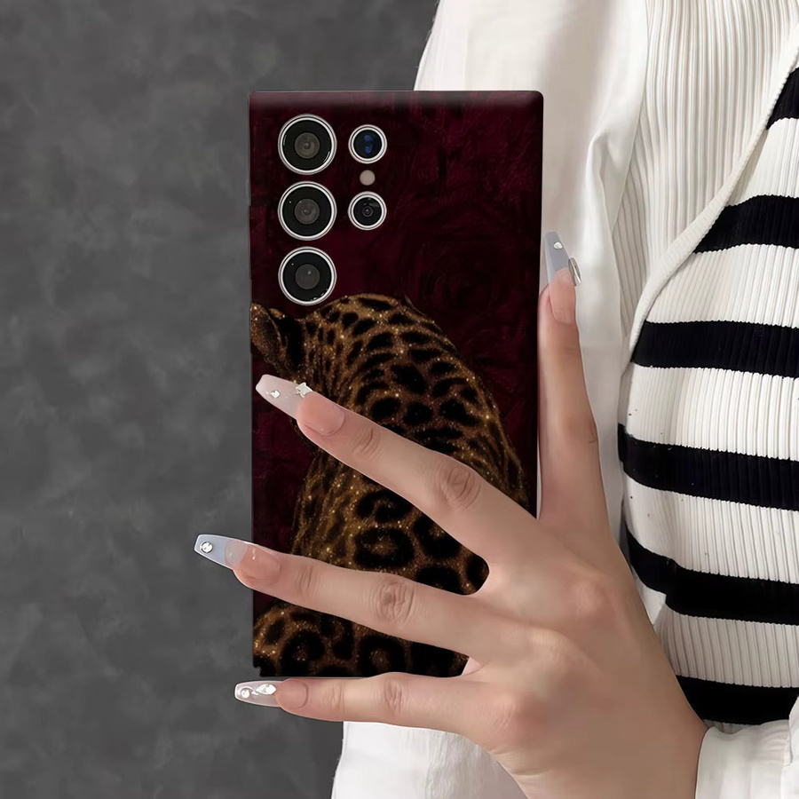 Aurbe Handyhülle mit Leoparden-Design und vergoldeter Doppelschicht-Folie für Samsung Galaxy S26 S25 S24 S23 Ultra Plus in Gold und Multicolour - Bild 5