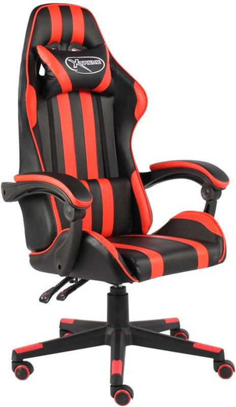 vidaxl Gamingstuhl aus Kunstleder und Stahl in Schwarz/Rot - Bild 1