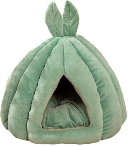 Warmes Katzennest von Pets Home in Kaktusballform, beige Höhle aus Mikrofaser und Samt mit abnehmbarem Bezug - Bild 1