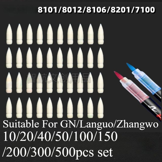 GuangNa Ersatzspitzen für Acryl-Pigment-Marker mit weichen Doppelspitzen in Weiß für DIY-Malerei auf Holz, Glas und Stein - Bild 1