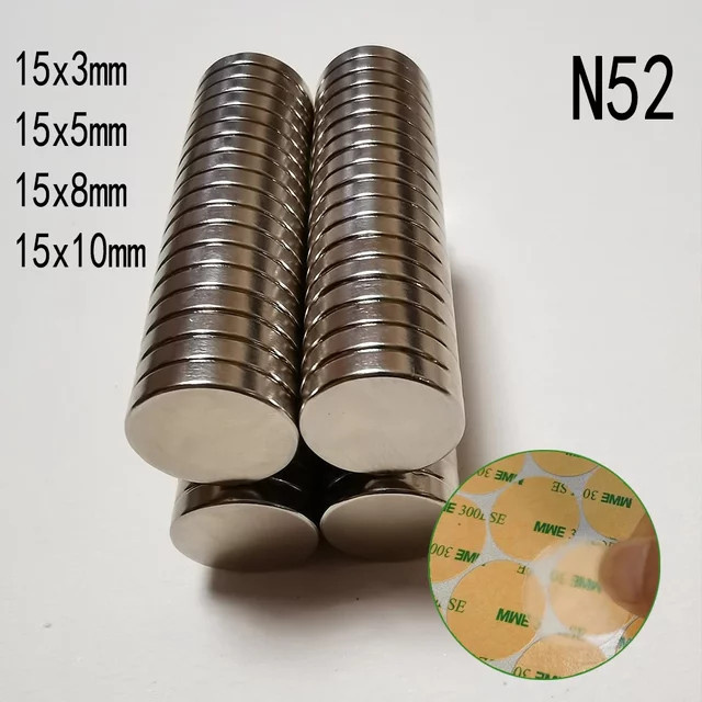 N52 Superpower Magnetische Roller Doppelseitiges Klebeband in Silber für DIY-Projekte, E-Bike und Kühlschrank - Bild 1