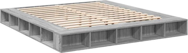 vidaXL Bettgestell aus Holzwerkstoff in Grau Sonoma mit Seitenfächern B/T/H: 180 x 200 x 20 cm - Bild 1