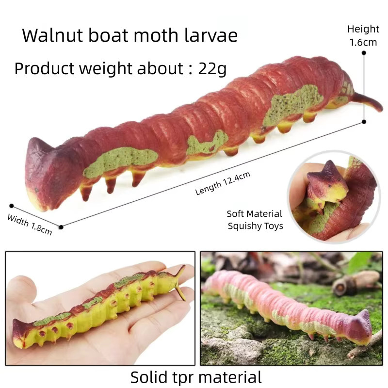 Oenux Simulierte Insekten Raupe Krabbe Schnecke, Meer Tiermodelle, Gummi, Bunt - Bild 2